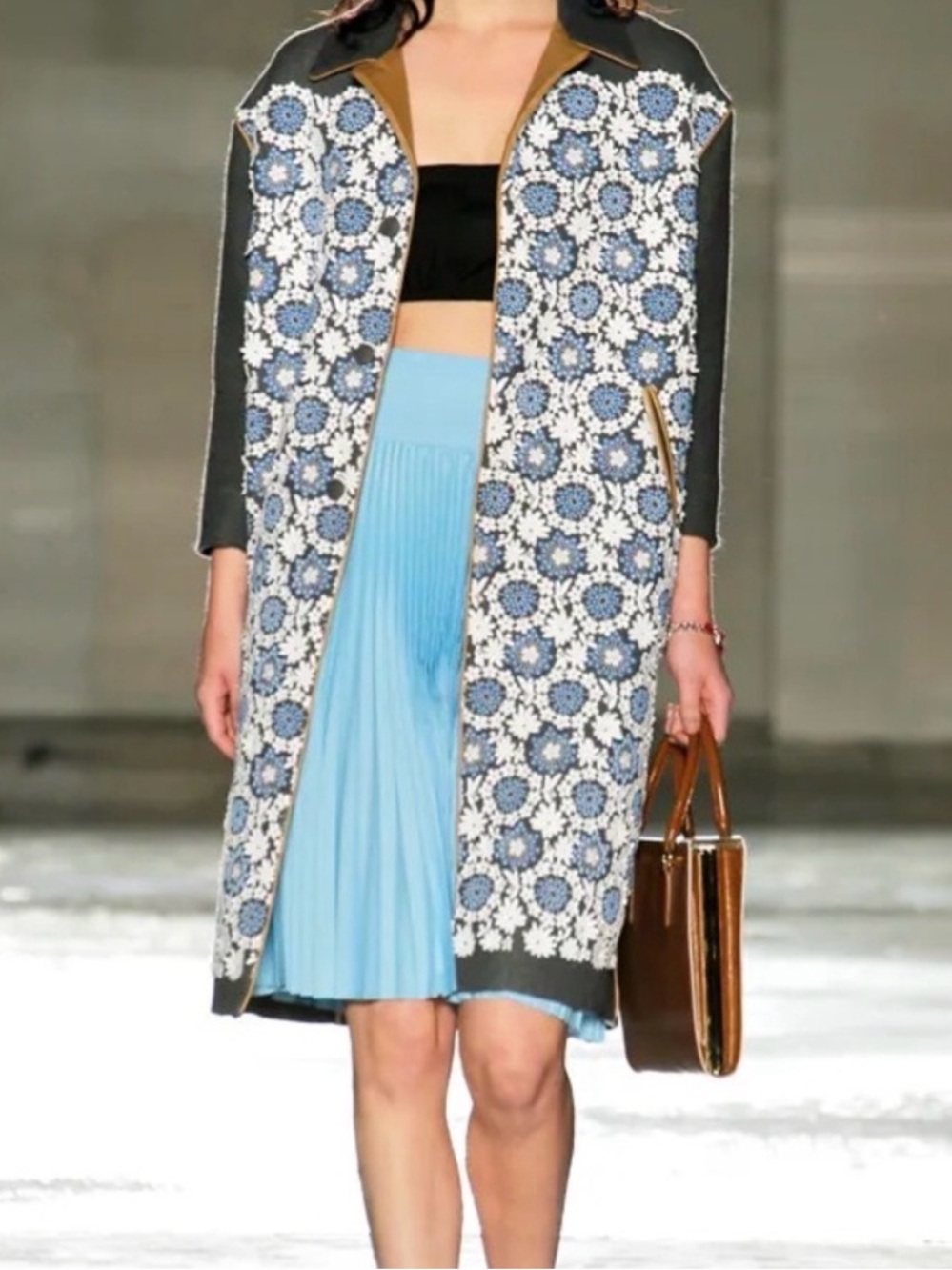 PRADA Archive Powder Blue Knife Pleated Midi Skirt Italian quiteluxury /